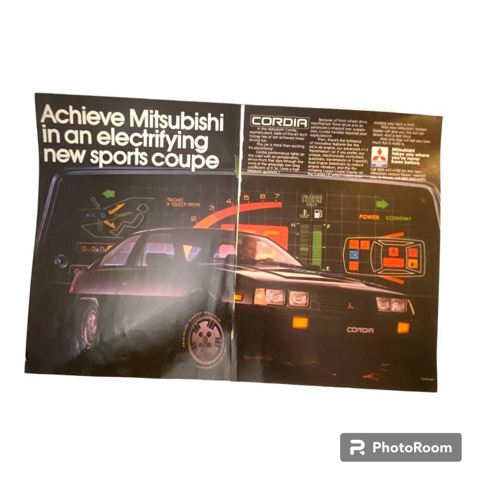 Vtg Ford Mustang Mitsubishi Marlboro Print Ad December 1982 16x11 Original